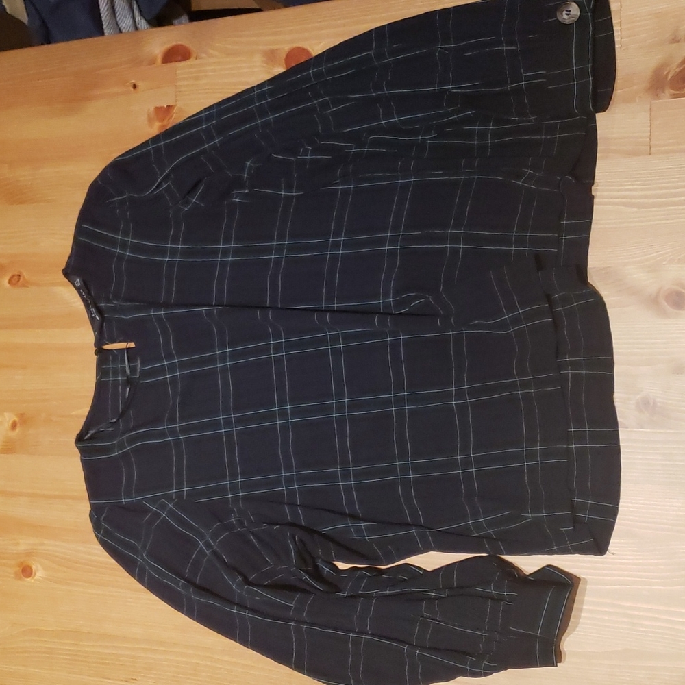 Zara plaid blue and green top